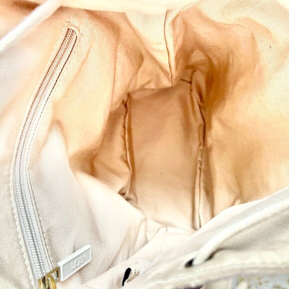 UGG Australia Suede Shearlling Mini Drawstring Backpack. - Picture 7 of 14